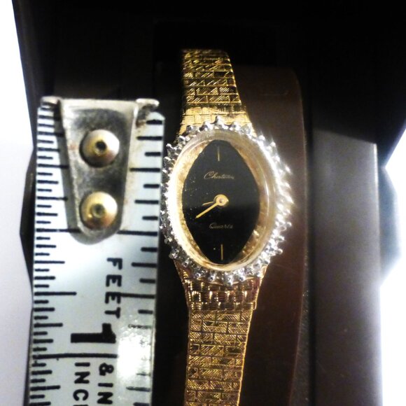 Chateau Quartz WATCH Woman's Watch Woman's Vintage Watch Gold Tone Metal Band - Picture 8 of 12